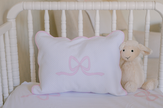 Quilted Pink Bow Sham