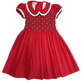 Red Corduroy Smocked Christmas Dress
