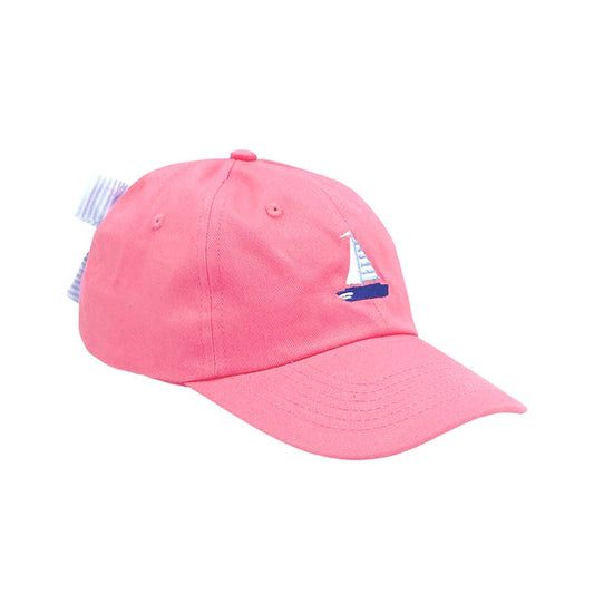 Kids Baeball Hat, Pink Sailboat