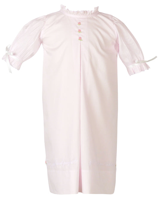 Genesis Daygown & Diaper Cover, White with Pink
