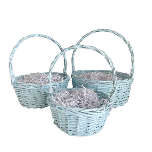 Round Easter Basket, Blue, Small Size