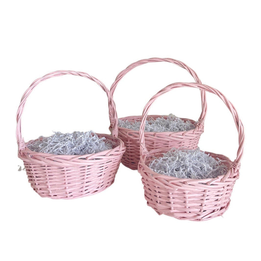 Round Easter Basket, Pink- Small Size