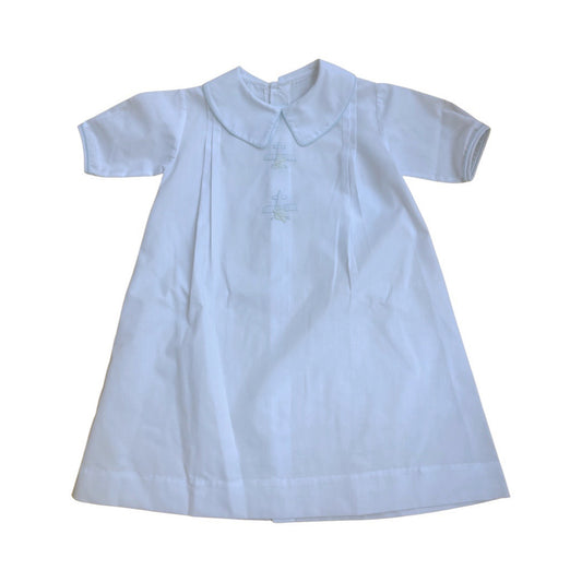 Collared Daygown with Embroidered Planes