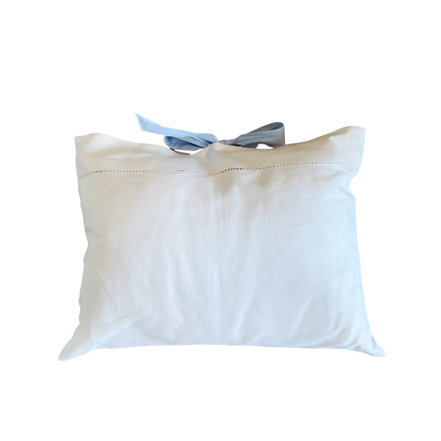 Linen Pillow With Blue Tie