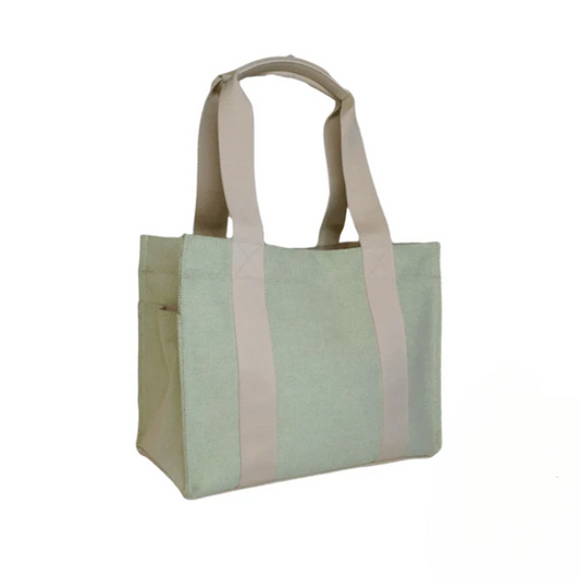 Luxe Linen Tote, Grass