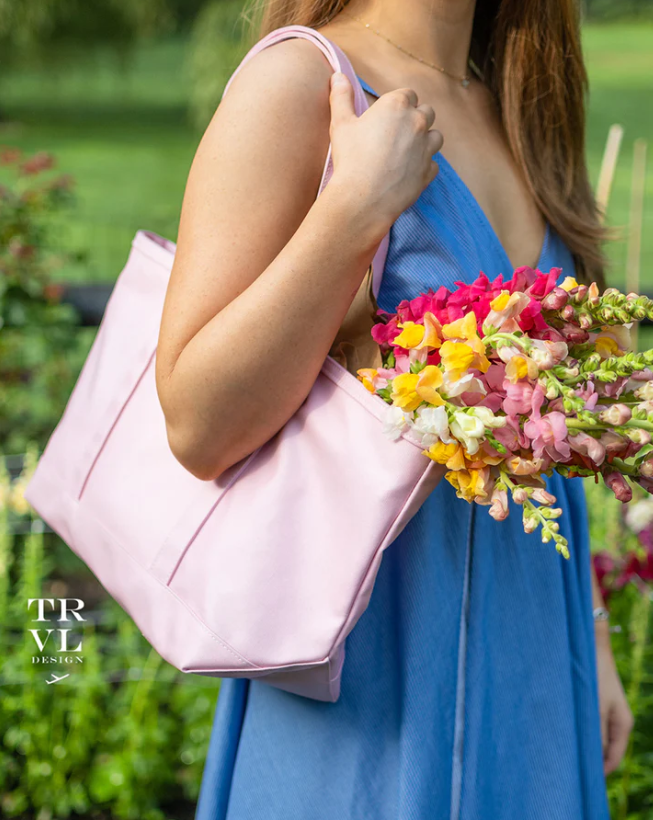 Medium Tote, Coated Canvas Peony