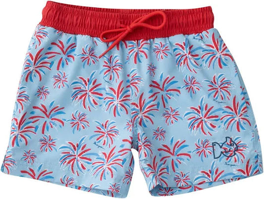 Fireworks Print Boys' Boogie Board Swim Trunk