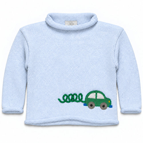 Applique Rollneck Sweater, Beep Beep