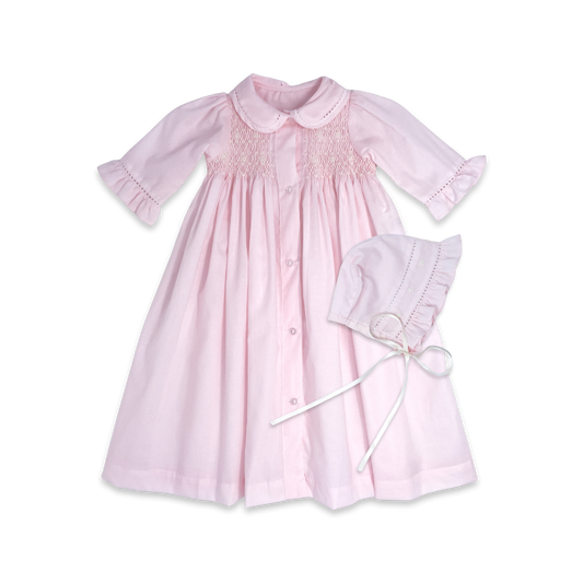 Blessings Pink Daygown & Bonnet Set