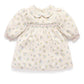 Smocked Floral Flannel Collared Dress