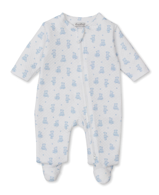 Printed Jacquard  Zippered Footie, Teddy Bear Time