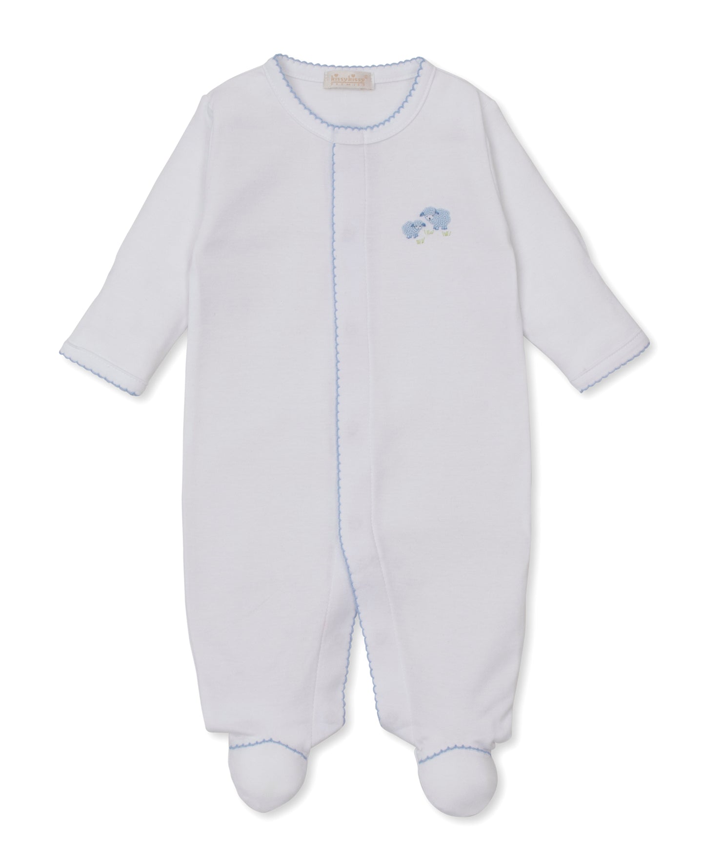 Hand Embroidered Footie, Premier Sweet Sheep