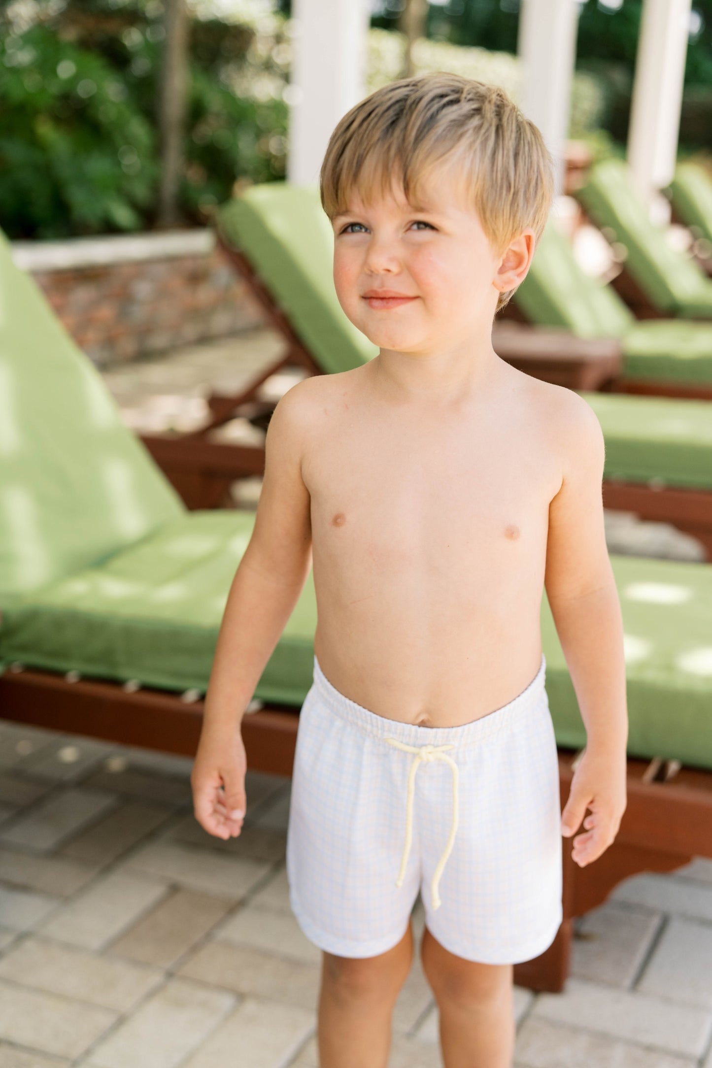 Barnes Swimsuit, Cornflower Check