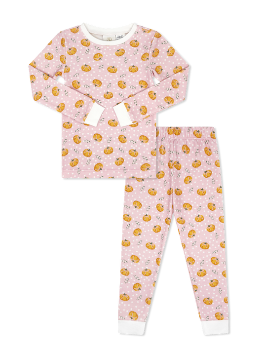 Sweet Pea Pj Set, Pink Pumpkin Patch Delight
