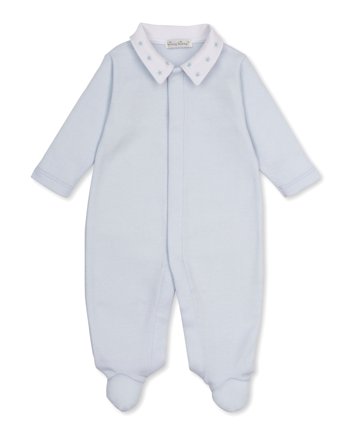 Collared Jacquard Footie, Baby Blessings