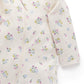 2 Piece Set, Floral Zippered Footies