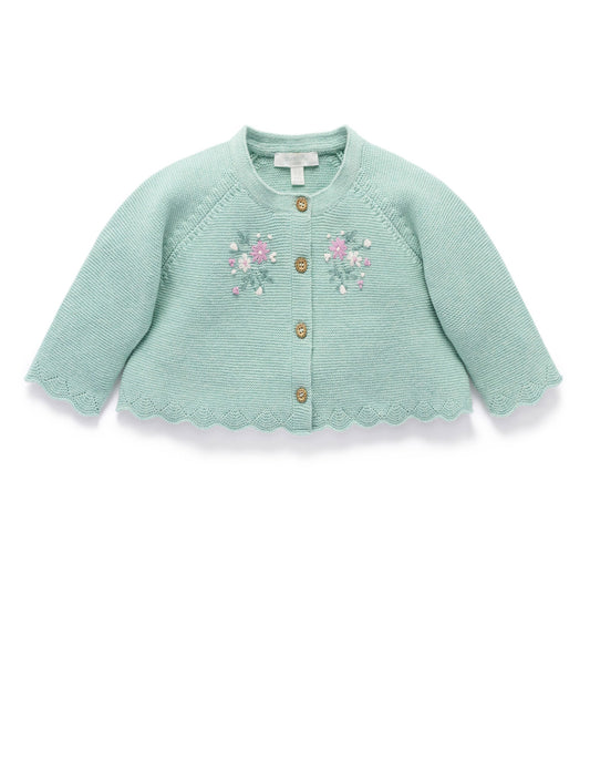 Heirloom Green Hand Embroidered Cardigan