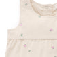 Cream Flower Embroidered Corduroy Romper
