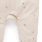 Cream Flower Embroidered Corduroy Romper