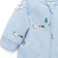 Blue Embroidered Farm Fleece Growsuit