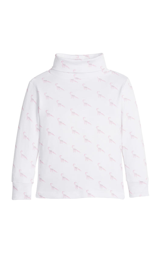 Printed Turtleneck - Pink Dinosaur
