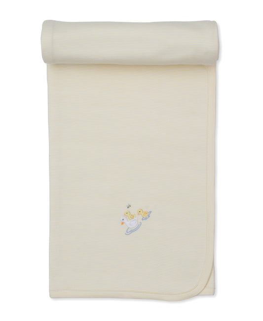 Hand Embroidered Receiving Blanket, Premier Duck Pond Paddles