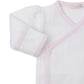 Footed Pant Set with Hand Embroidered Pink Premier Playful Pups