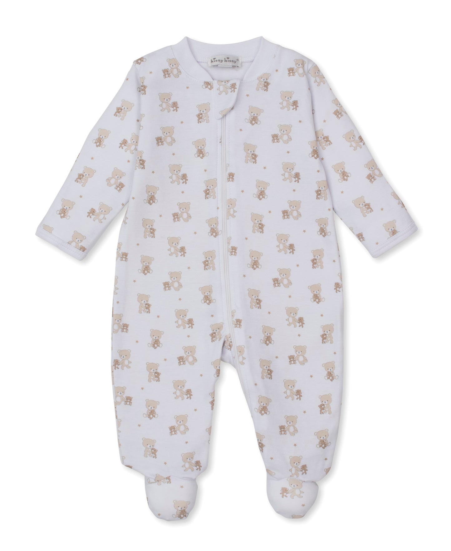 Printed Zippered Footie, Teddy Bear Love
