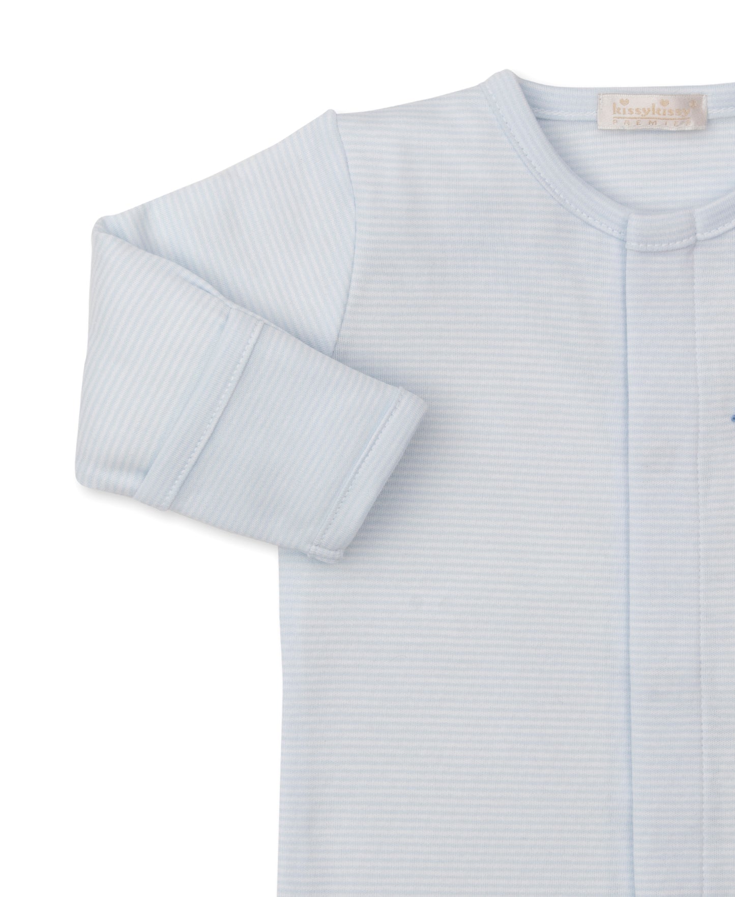 CLB Striped Premier Footie with Train Embroidery