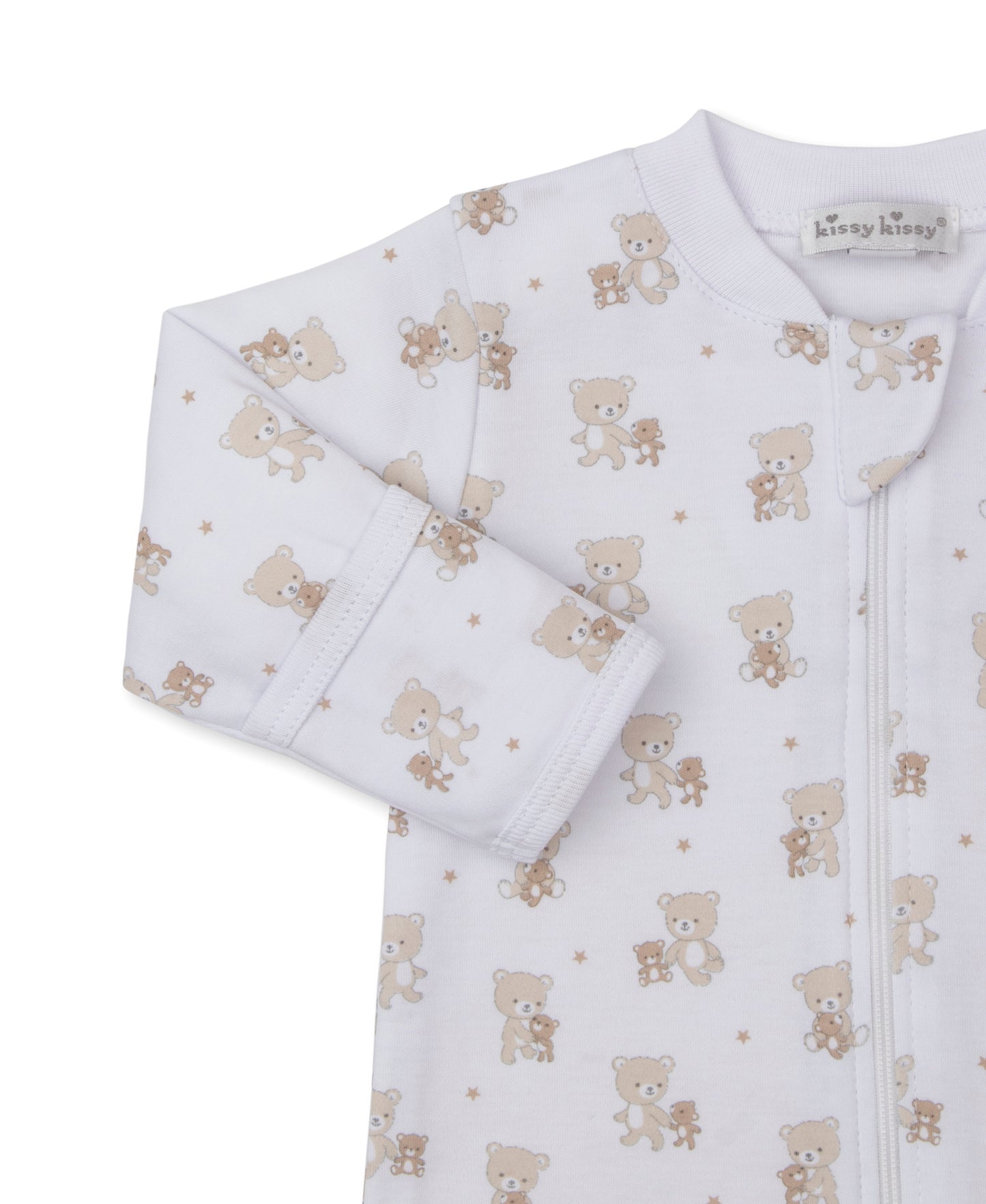 Printed Zippered Footie, Teddy Bear Love