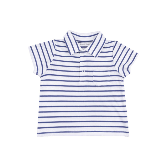 Stripe Vintage Blue Rib & French Terry Short Set