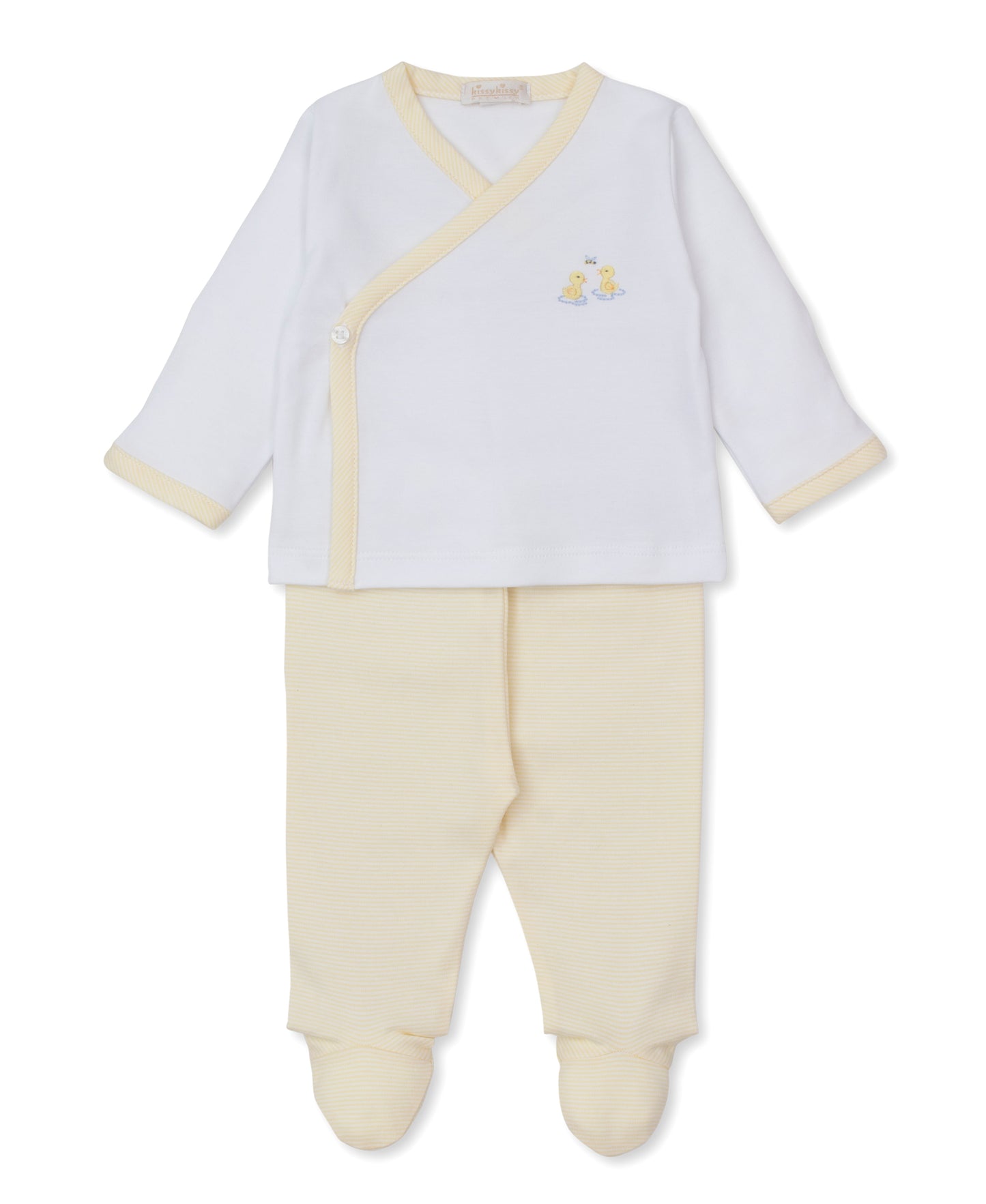 Hand Embroidered Footed Pant Set, Premier Duck Pond Paddles