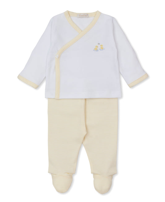 Hand Embroidered Footed Pant Set, Premier Duck Pond Paddles