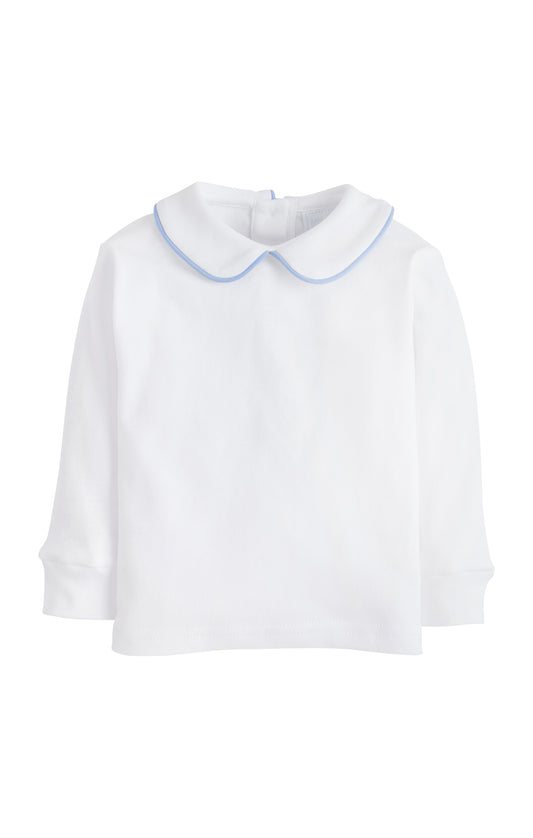 Piped Peter Pan Shirt - Light Blue