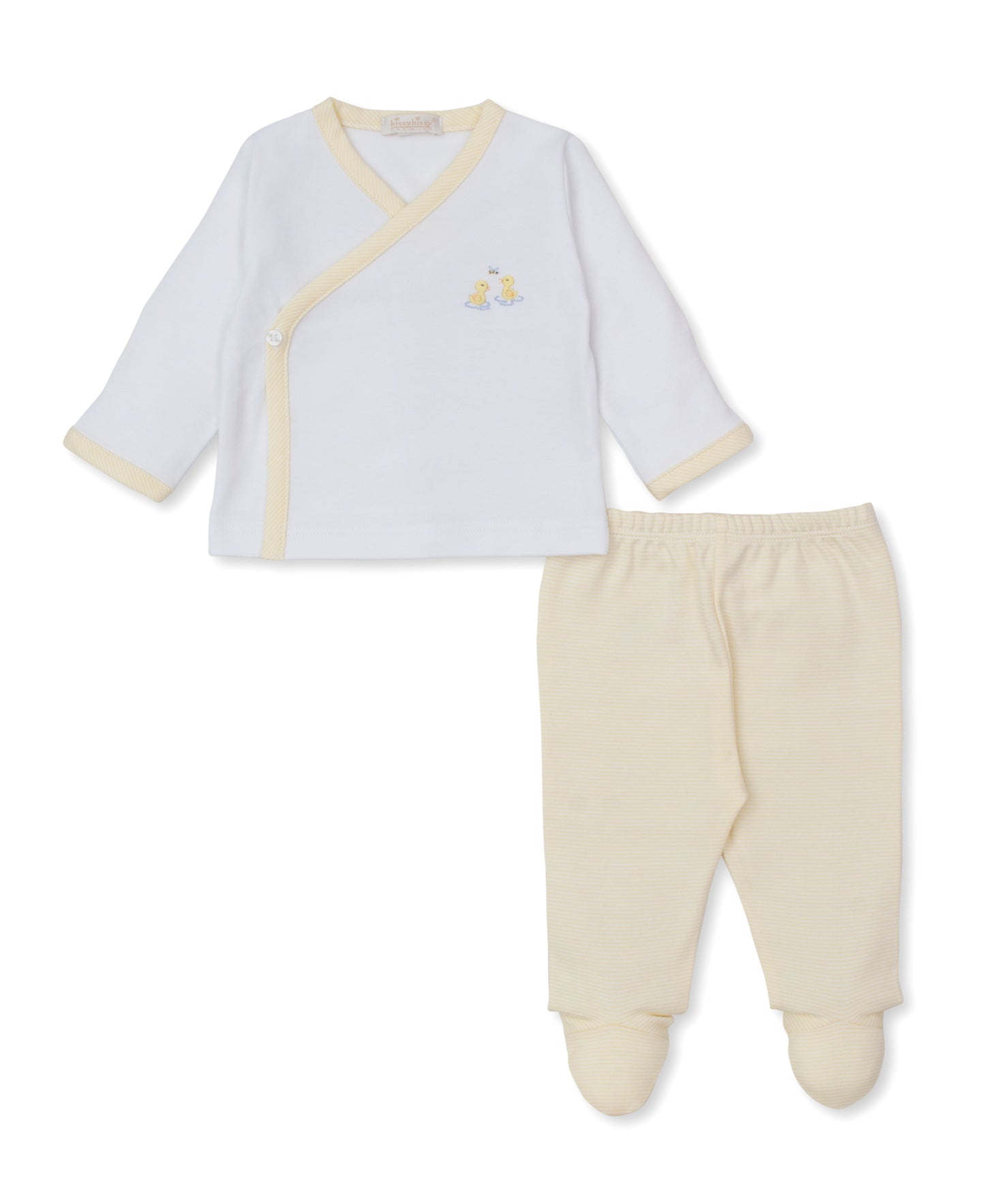 Hand Embroidered Footed Pant Set, Premier Duck Pond Paddles