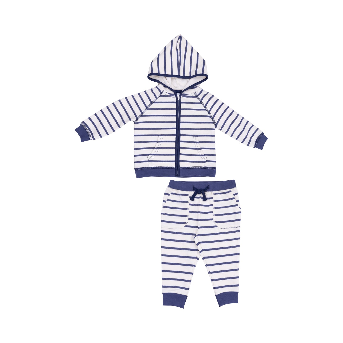 Navy Stripe French Terry Hoodie + Joggers