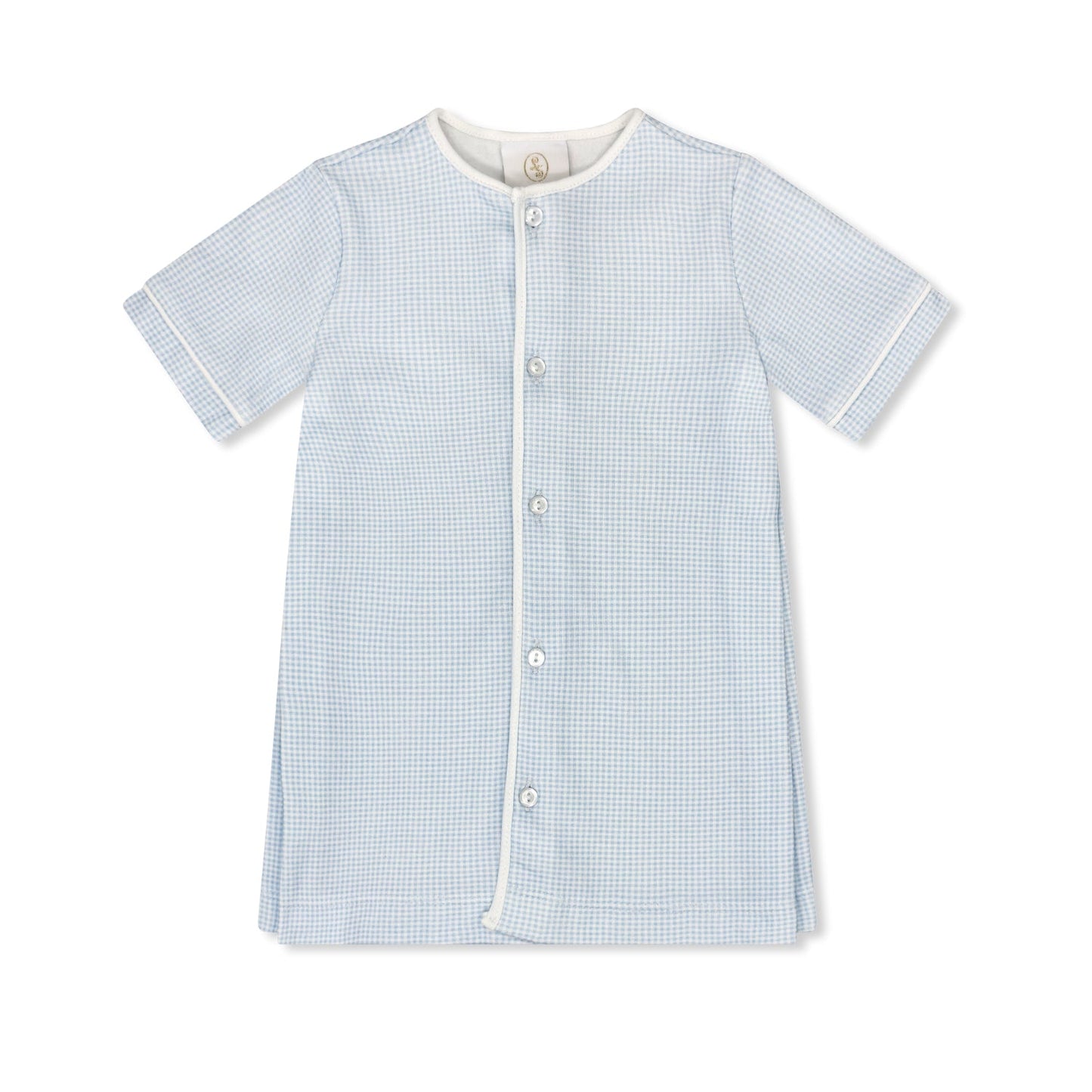 Welcome Little One Daygown Blue Mini Gingham