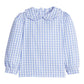 Ruffled Peter Pan Blouse - Woodberry Plaid