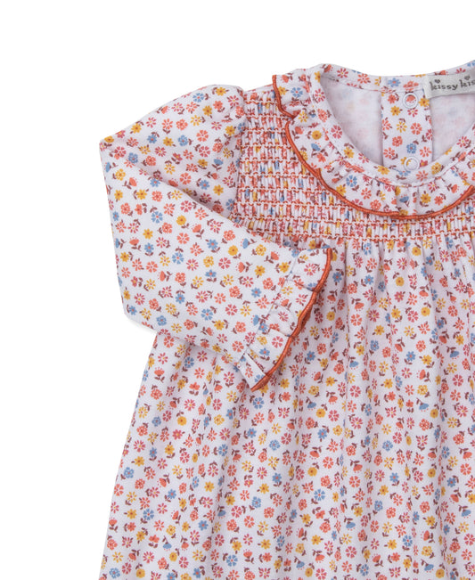 Smocked Dress Set, Patchwork Pumpkin Flora