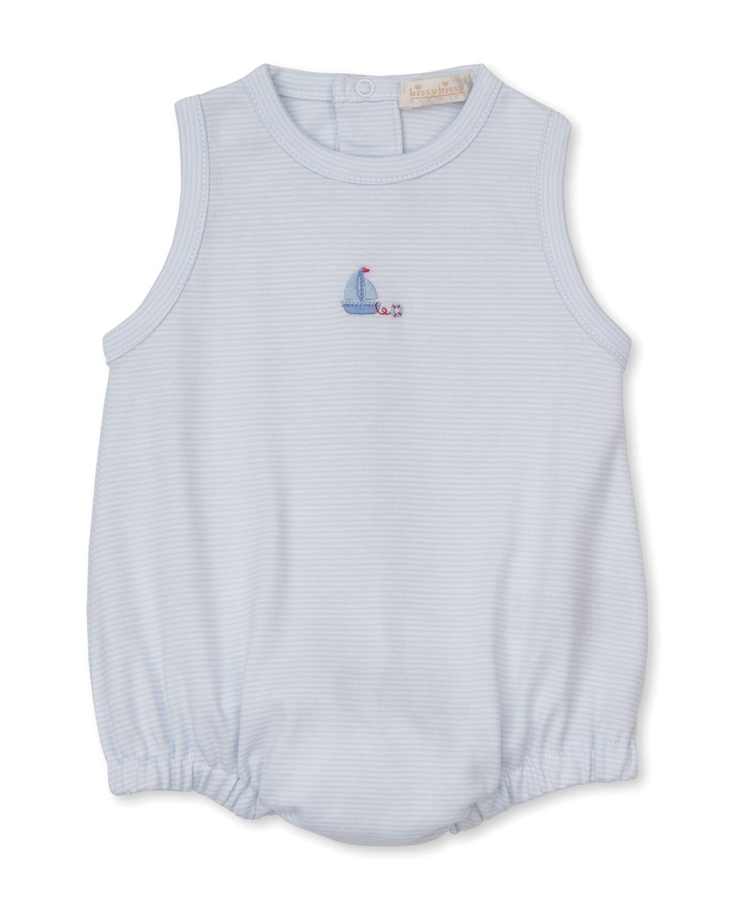 Hand Embroidered Striped Sleeveless Bubble, CLB Summer Sailboat