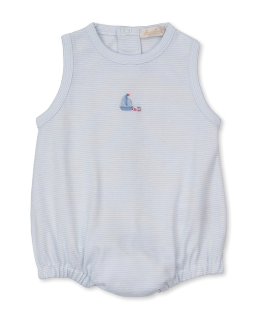 Hand Embroidered Striped Sleeveless Bubble, CLB Summer Sailboat