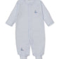 Hand Embroidered Striped Footie, CLB Summer Sailboat