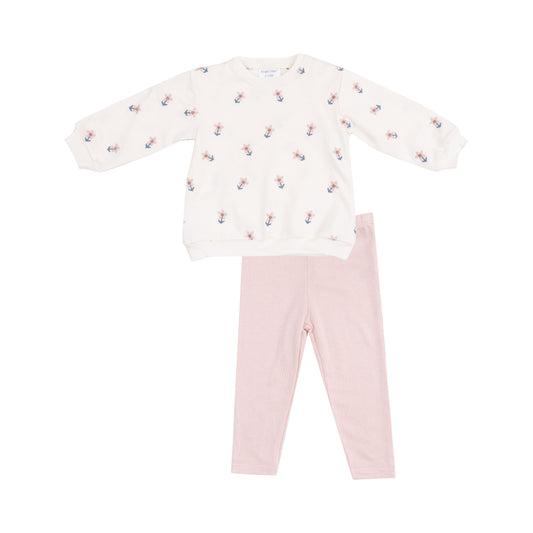 Danish Daisy French Terry Oversize  Sweatshirt + Leggings