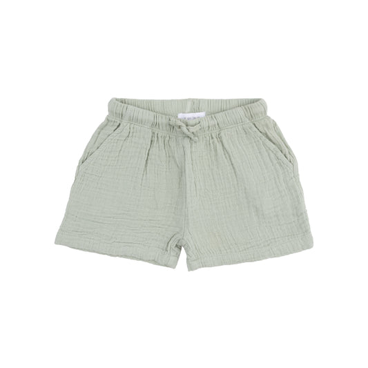 Solid Muslin Desert Green Shorts