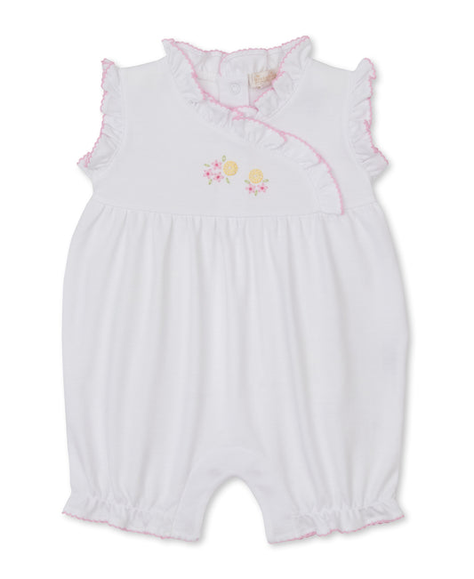 Embroidered Sleeveless Short Playsuit, Lemon Blossoms