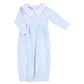 Fiona & Phillip Smocked Collared Blue Gown with White