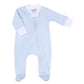 Simply Solids Blue Zippered Footie