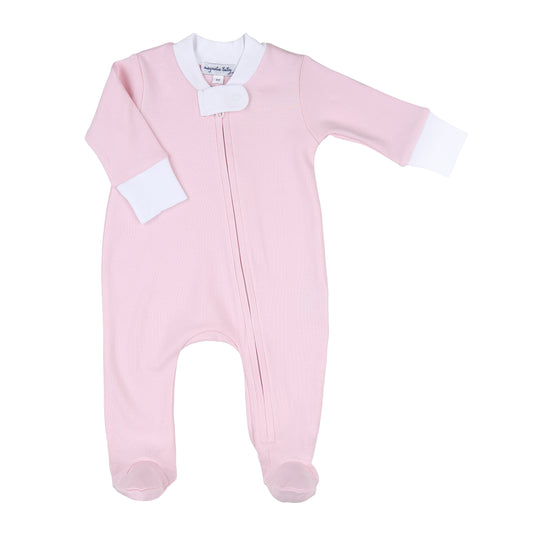 Simply Solids Pink Zippered Footie