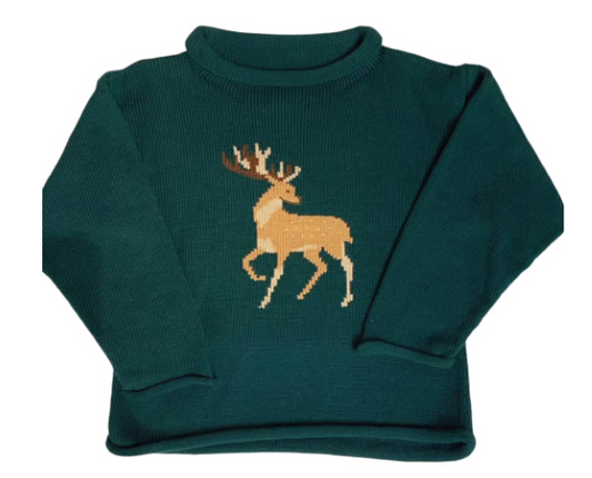 Forest Roll Neck Sweater with Deer
