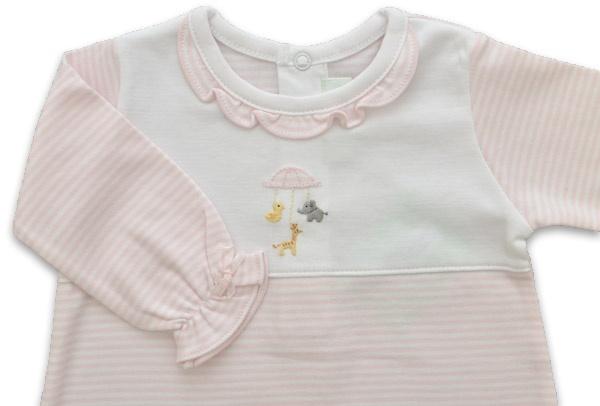 Girl Pink Stripe Animal Mobile Daygown